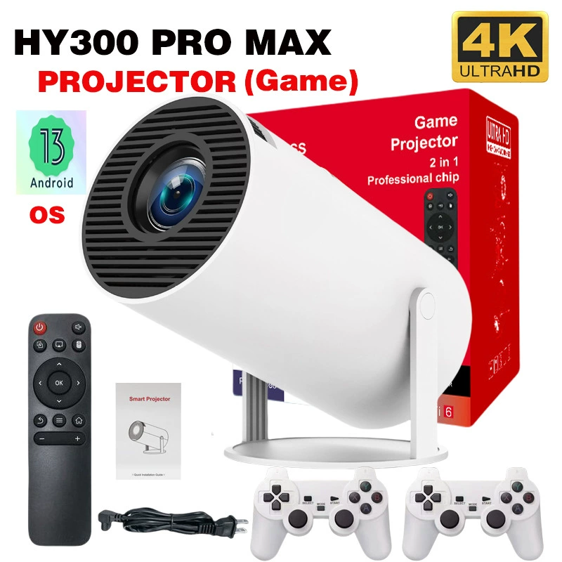 Cross-Border HY300MAX HD Game Projector Home Entertainment 2-in-1 Mini Portable Projector