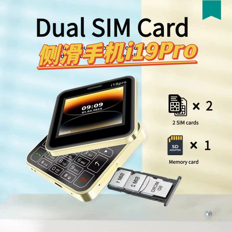 Hot Selling 2025 i19 Pro Side-slide Phone Long Standby Keypad Phone Loud 2G Senior Phone
