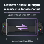 D8 Telescopic Bluetooth Game Controller for Tablet, Switch, and Mobile Phone with RGB Lighting and Six-Axis Vibration