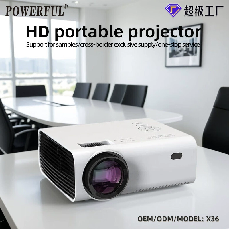 Qiangpu Original Manufacturer Portable Projector X36 Basic Version | Smart HD 4K Home Theater Projector for Bedroom, Hotel, and Office Use
