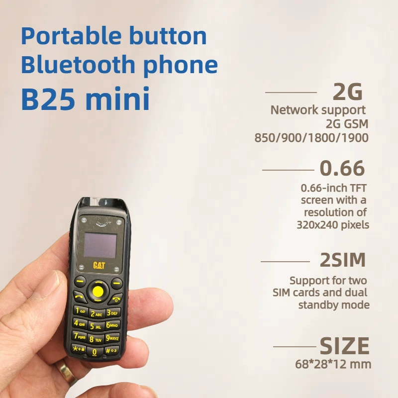 BM25 GSM 2G Non-smart Keypad Bar Mini Ear-hang Dual SIM Student Phone Cross-border