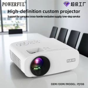 POWERFUL Factory Direct Cross-Border Projector for Bedroom Wall Projection, Home HD Portable Projector Compatible with Phone and Computer